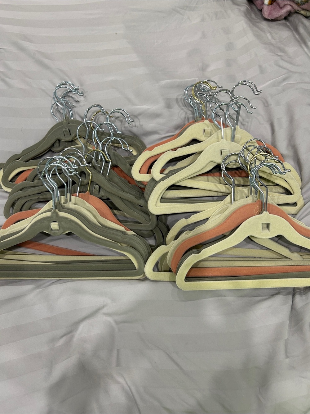 Lot of 61 Kids Child Size Multicolor Felt Hangers
